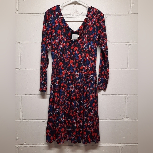 NWT HD in Paris (Small) Floral Knit Swing Saraid Print Dress Anthropologie - Picture 3 of 9